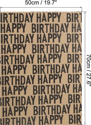 Unique Bargains Birthday Wrapping Paper Sheet, Multi Colorful Happy Birthday 20x28 Inch 6Pcs - Black,Red,Silver,Gold,Light Green,Green