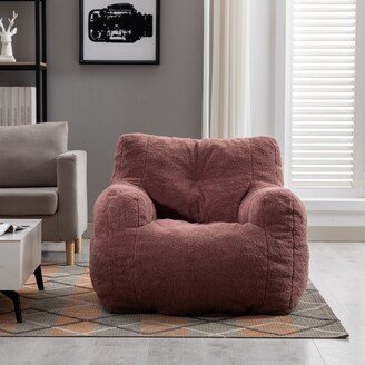Oaks Aura Teddy Fabric Standard Soft Tufted Foam Filled Bean Bag Chair