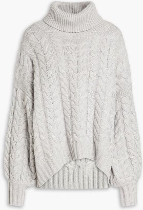 Oversized cable-knit cashmere turtleneck sweater