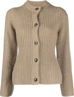 Chunky Ribbed Cashmere Cardigan-AA