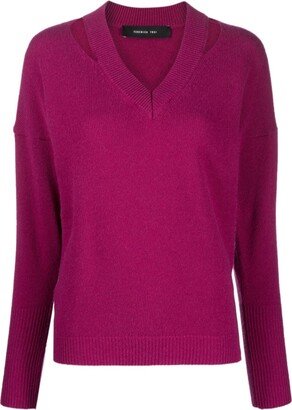 Cut-Out Cashmere-Blend Jumper