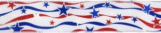 Northlight Patriotic Stars and Stripes Wired Craft Ribbon 2.5 x 10 Yards