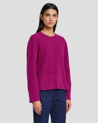 Cashmere Crewneck Sweater in Raspberry