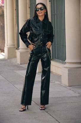 Faux Patent Leather Pants