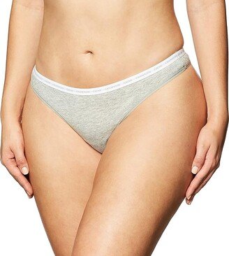 Women's One Cotton Thong Panty Multipants (Grey Heather) Women's Underwear