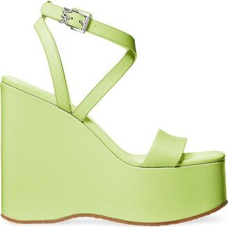 Paola 125MM Leather Wedge Sandals