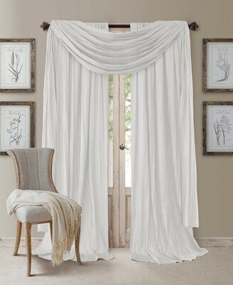 Athena Rod Pocket 52 x 95 Pair of Curtain Panels with Scarf Valance, Set of 3