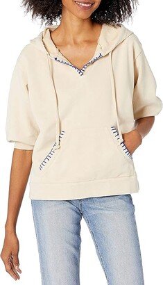 Women's Blanket Stitch Hoodie (Sand) Women's Sweater