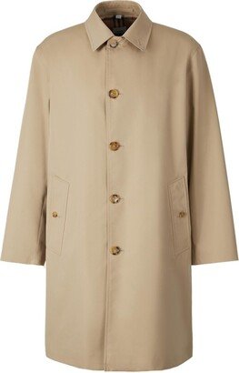 Single-Breasted Long Sleeved Gabardine Coat