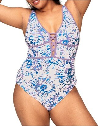 Adore Me Women' Andrea One Piece Swimwear 2X / Tie & True C01 White