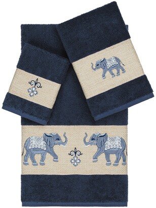 Quinn 3-Piece Embellished Towel Set - Midnight Blue