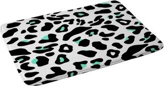 Allyson Johnson Neon Leopard Memory Foam Bath Mat Black/White