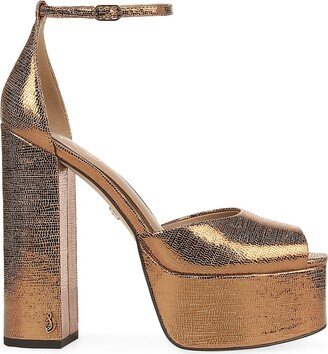 Kori 115MM Metallic Leather Platform Sandals