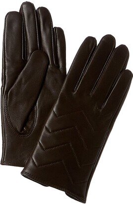 Quilted V Cashmere-Lined Leather Gloves