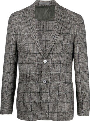 Checked Single-Breasted Blazer-AC