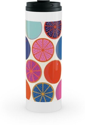 Travel Mugs: Orange Pop - Multi Stainless Mug, White, 16Oz, Multicolor