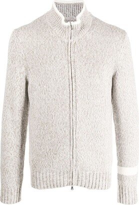 Boggi Milano Mélange-Effect Zip-Up Cardigan