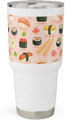 Travel Mugs: Sushi And Rolls - Pink Travel Tumbler, 30Oz, Pink