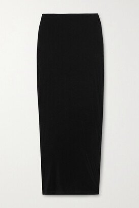 Stretch-knit Maxi Skirt - Black