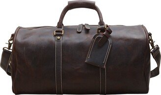 Touri Leather Weekend Bag With Shoe Storage In Dark Brown