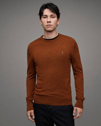 Mode Merino Crew Sweater - Rust Brown Marl