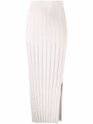 Ribbed Knitted Maxi Skirt