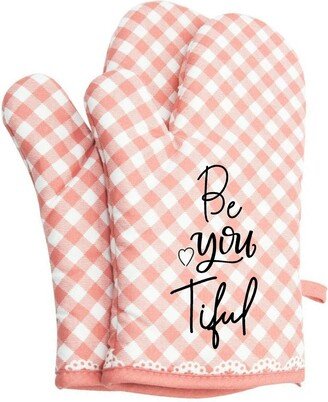 Be You Tilful Oven Mitts Cute Pair Kitchen Potholders Bbq Gloves Cooking Baking Grilling Non Slip Cotton