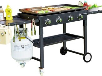 Sugift 60000BTU 4 Burner Foldable Outdoor Propane Gas Grill in Black