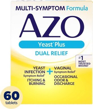 AZO Yeast Plus Dual Relief, Yeast Infection + Vaginal Symptom Relief - 60ct