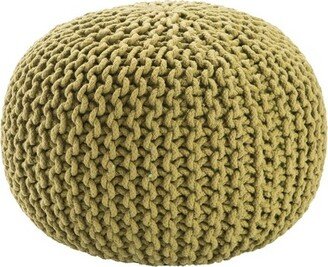 20 Round Modern Knitted Pouf Ottoman Green