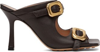 Brown Stretch Buckle Mule-AA