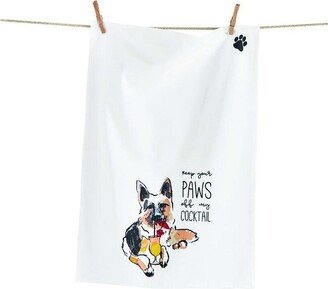 tagltd Paws Off My Drink Flour Sack Dishtowel