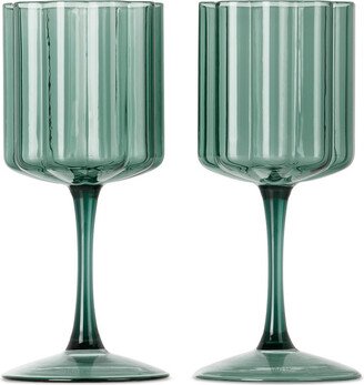 Fazeek Green Wave Wine Glass Set