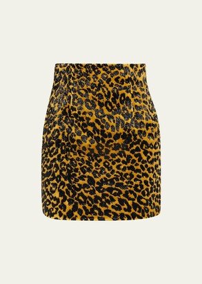 Sergio Hudson Leopard-Print Mini Skirt