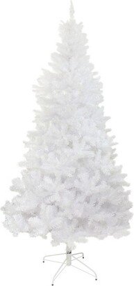 Northlight 7.5' Unlit Artificial Christmas Tree White Full Glimmer Iridescent Spruce