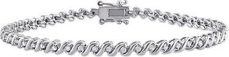 Sonatina Sterling Silver & 0.495 TCW Diamond Tennis Bracelet