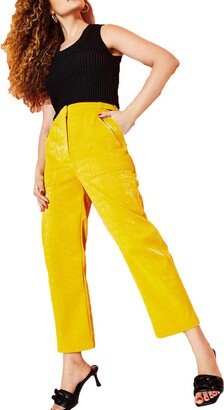 Royalty By Maluma Womens Faux Leather High Rise Straight Leg Pants