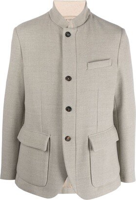 Stand-Up Collar Single-Breasted Jacket