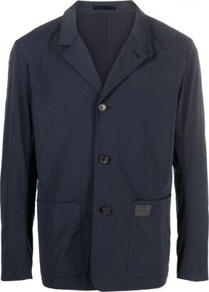 Notched-Collar Button-Up Jacket