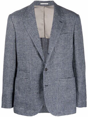 Checked Single-Breasted Blazer-AD