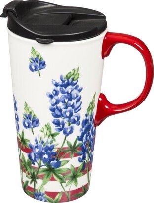 Ceramic Travel Cup, 17 Oz. ,w/box and Tritan Lid, Americana Garden