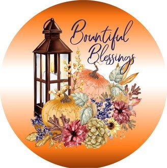 Bountiful Blessings Sign, Fall Wreath Pumpkin Autumn Metal Attachment, Door Hanger, Sweet Magnolia, Nonni