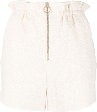 High-Waisted Wool-Blend Shorts