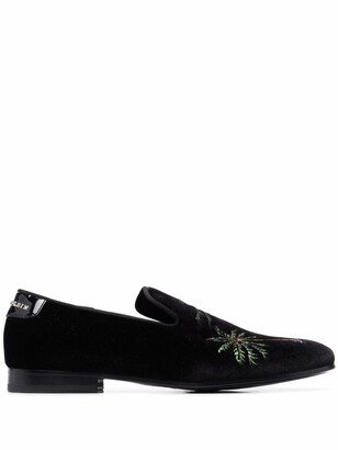 Palm embroidered loafers