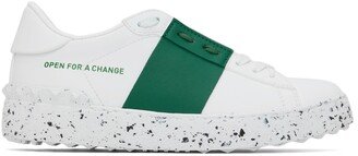 White & Green Open For A Change Sneakers