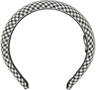 Gingham Logo Headband in Black,White