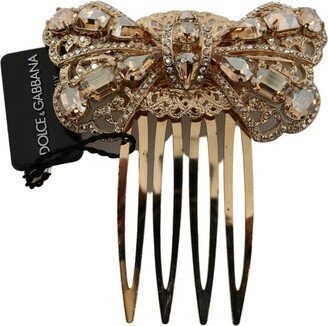 Gold Brass Clear Crystal Hair Stick Accessory Women's Comb