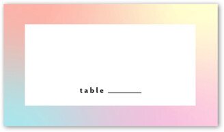 Wedding Place Cards: Hazy Rainbow Wedding Place Card, Yellow, Placecard, Matte, Signature Smooth Cardstock