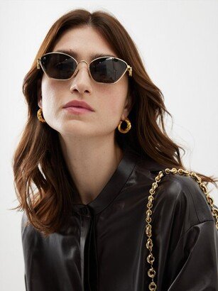 LOEWE Eyewear Anagram-logo Cat-eye Metal Sunglasses