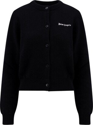 Logo Embroidered Knitted Cardigan